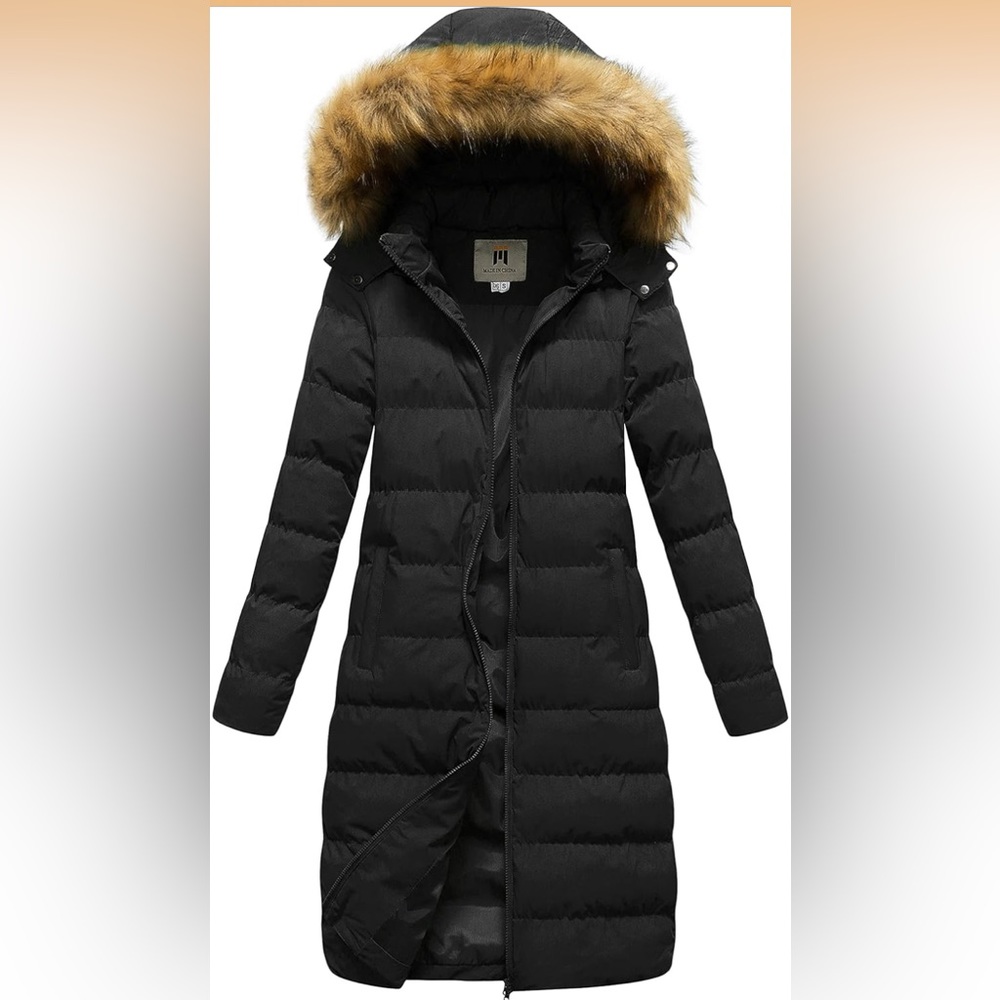 CREATMO US Women's Long Winter Faux Fur Coat Puffer
